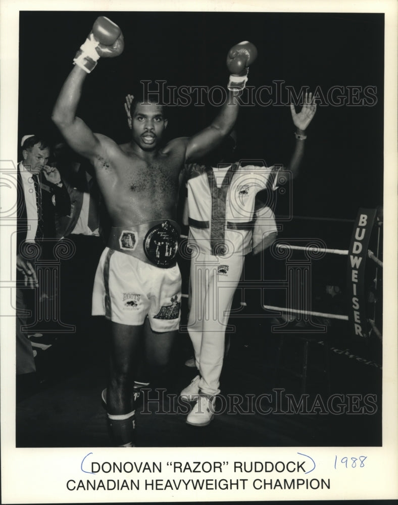 1988 Press Photo Donovan "Razor" Ruddock, Canadian heavyweight champion- Historic Images