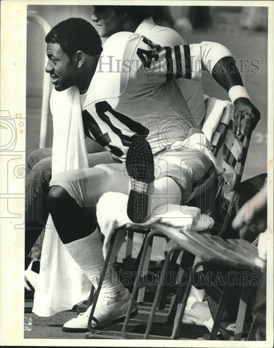 1981 Press Photo Green Bay Packers football's Eddie Lee Ivery on the sidelines- Historic Images