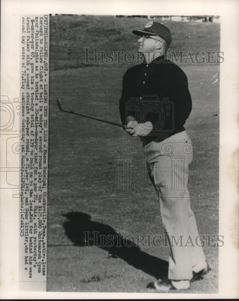 1963 Press Photo Golfer Mason Rudolph at Whitmarsh Open in Philadelphia- Historic Images