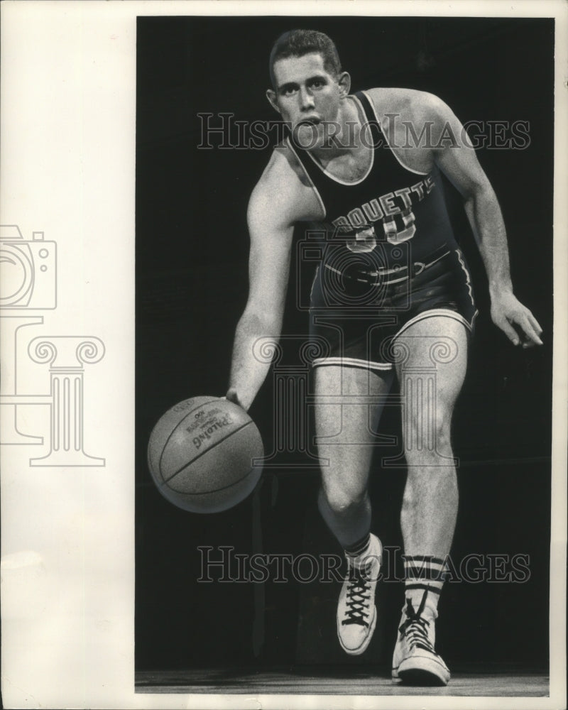 1963 Press Photo Basketball-John Stone, Marquette&#39;s center with ball, Wisconsin- Historic Images