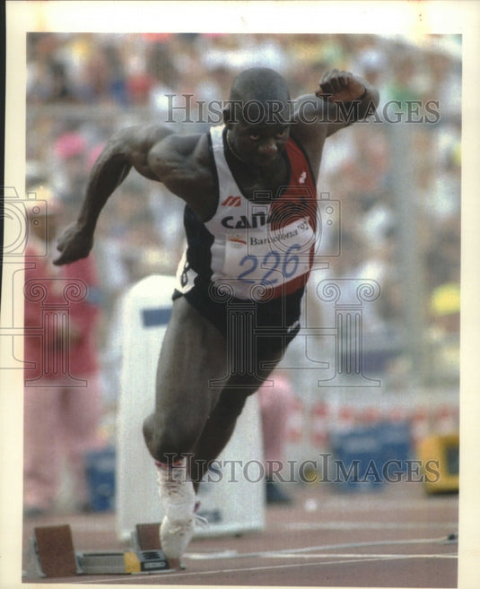 1992 Press Photo Sprinter Ben Johnson fails to reach men's final at the Olympics- Historic Images