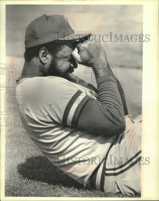 1980 Press Photo Milwaukee Brewers" Larry Hisle at spring training. - mjt16779- Historic Images
