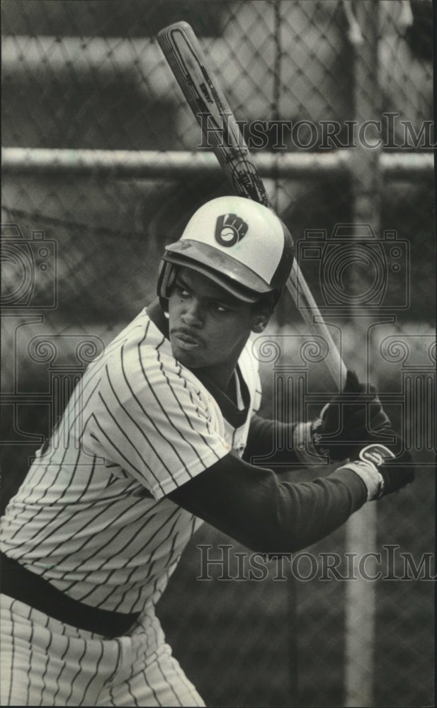 1983 Press Photo Milwaukee Brewer player Dion James at bat - mjt16982- Historic Images