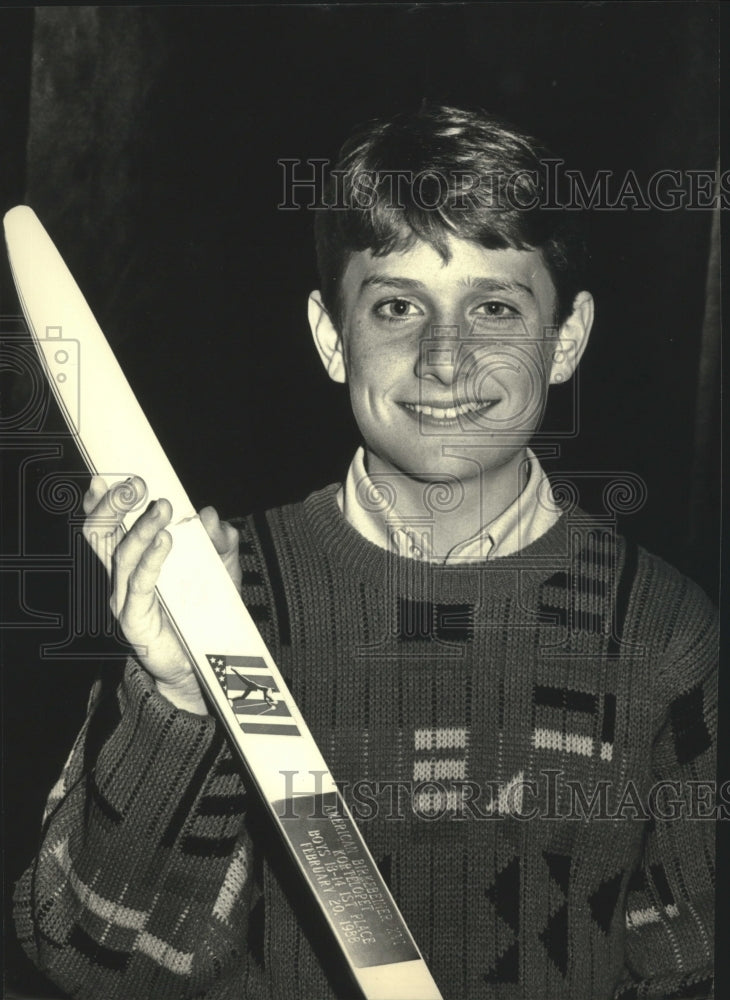1988 Press Photo Chad Tolbert of Waukesha, Wisconsin wins the Kortelopet race.- Historic Images