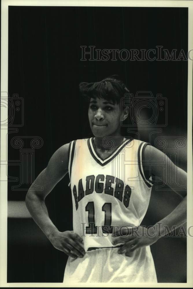 1992 Press Photo Robin Threat, University of Wisconsin Badger&#39;s Basketball- Historic Images