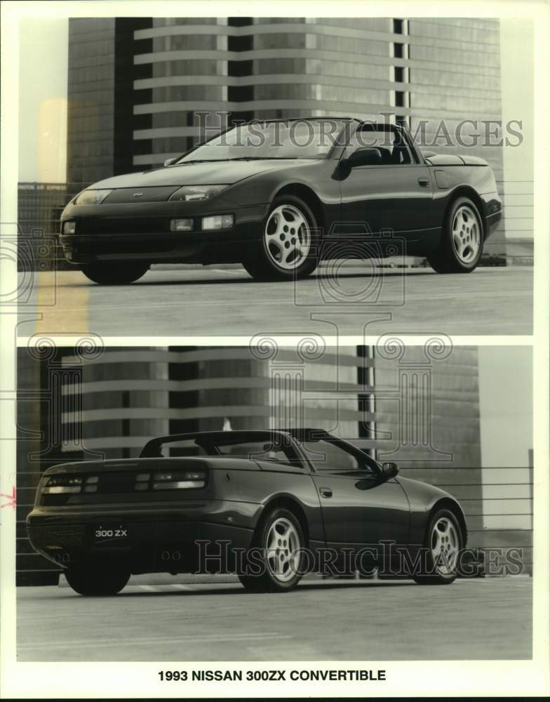 1992 Press Photo Nissan 1993 300ZX rag-top convertible front and rear view- Historic Images