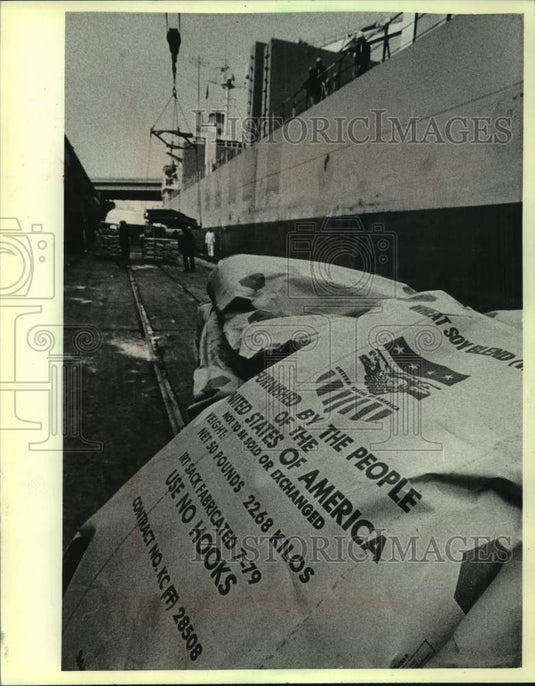 1979 Press Photo Amazon, a Greek-Registerd Ship at Milwaukee's Jones Island Port- Historic Images