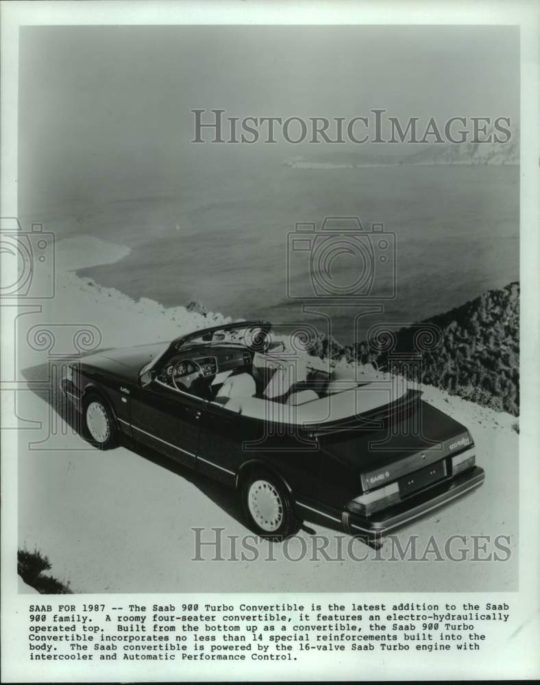 1987 Press Photo The Saab 900 Turbo Convertible - mjt18930- Historic Images