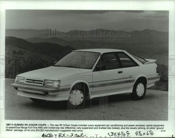 1987 Press Photo Subaru RX 3-Door Coupe - mjt19529 - Historic Images