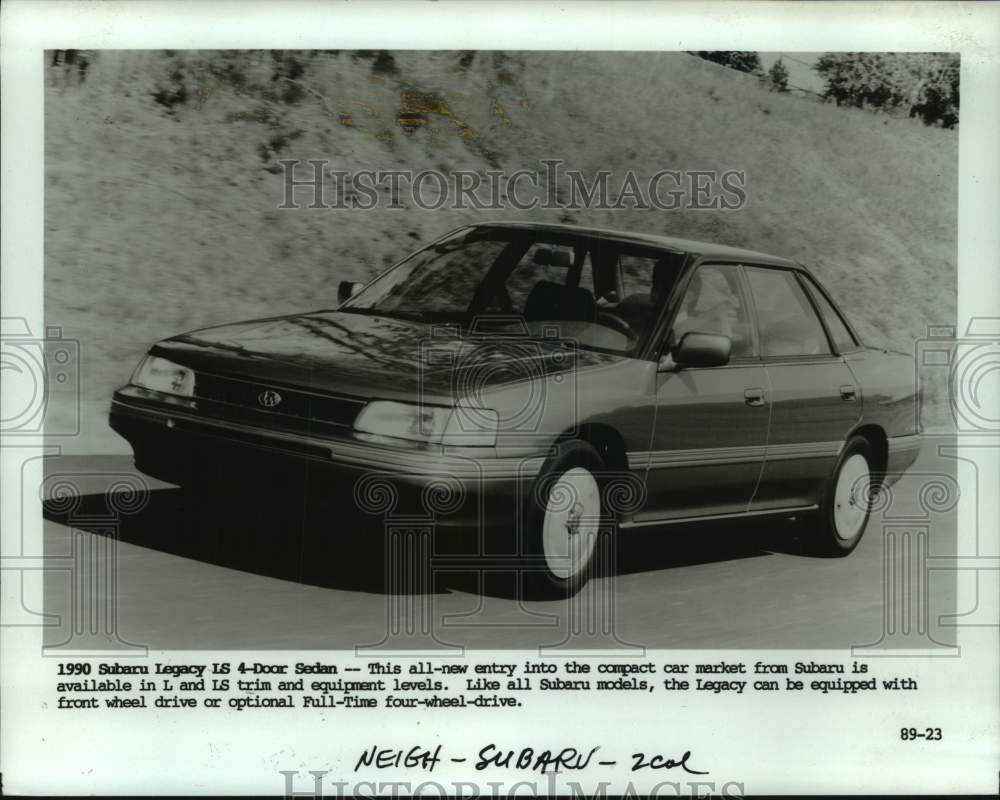 1989 Press Photo The 1990 Subaru Legacy LS 4-Door Sedan from Japan - mjt19573- Historic Images