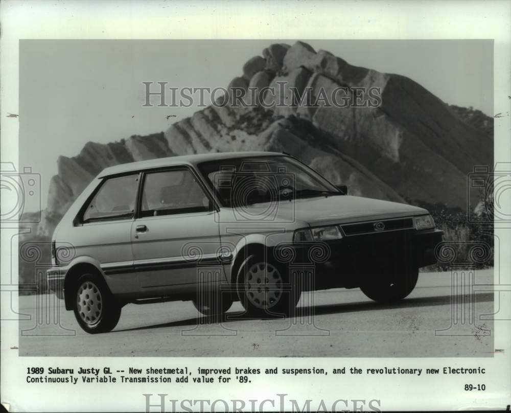 1989 Press Photo 1989 Subaru Justy GL-With revolutionary electronic transmission- Historic Images