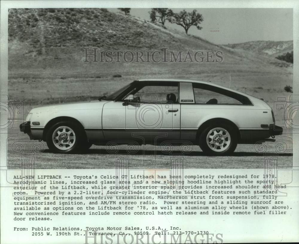 1977 Press Photo Toyota&#39;s Celica GT Liftback - mjt19691- Historic Images