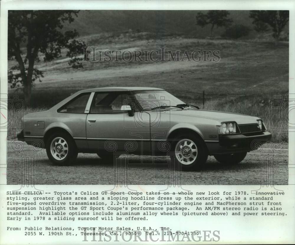 1977 Press Photo Toyota's Celica GT Sport Coupe - mjt19694- Historic Images