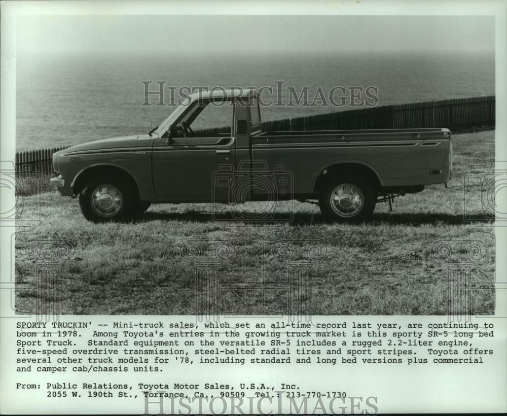 1978 Press Photo Toyota&#39;s sporty SR-5 mini long bed truck. - mjt19722- Historic Images