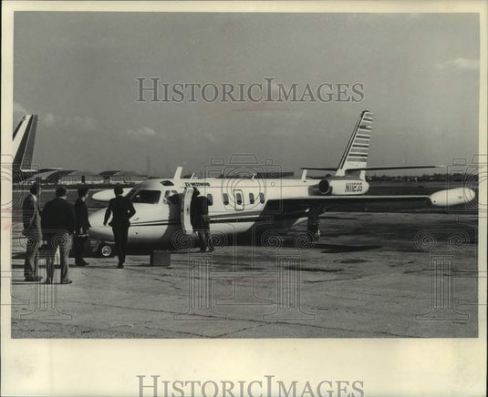 1973 Press Photo An Israel Aircraft Industries plane prepares for demonstration- Historic Images