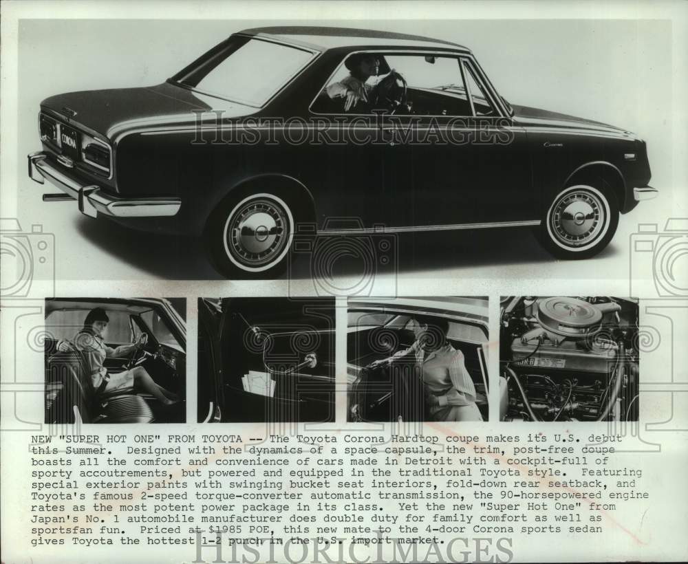 1967 Press Photo The Toyota Corona Hardtop coupe makes its United States. debut- Historic Images