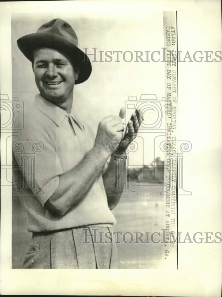 1940 Press Photo Jimmy Demaret at the Masters Golf Tournament in Georgia- Historic Images