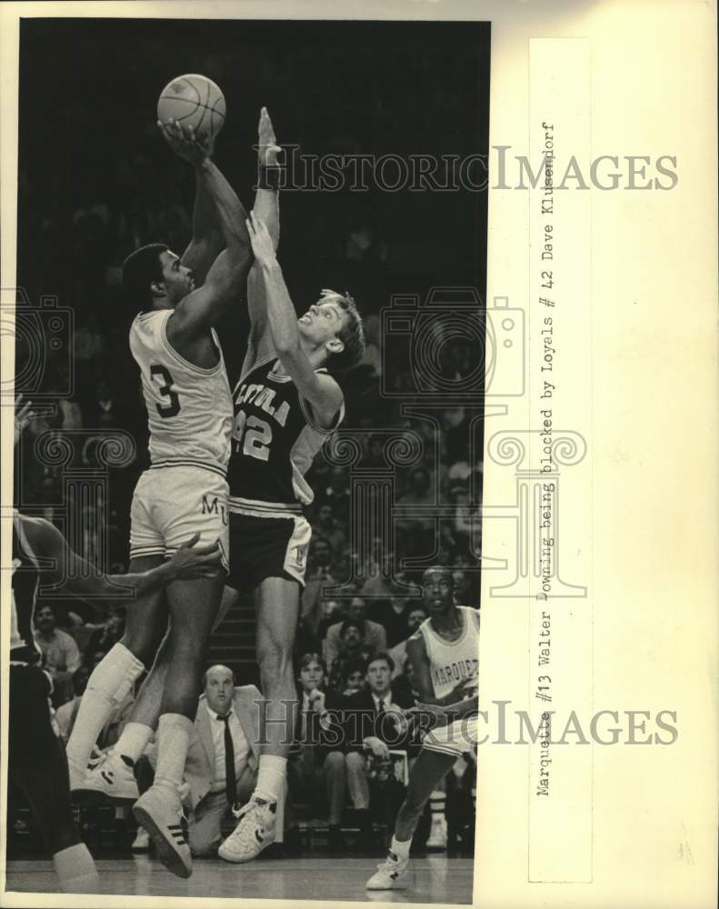 1984 Press Photo Walter Downing tried to shoot over Dave Klusendorf. - mjt20884- Historic Images