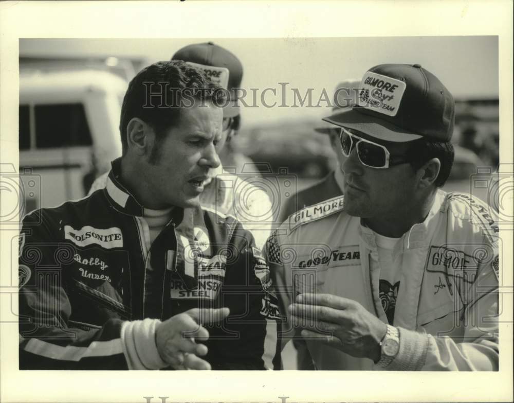 1976 Press Photo Bobby Unser And A.J. Foyt Compete In Dayton 500 - mjt20968- Historic Images