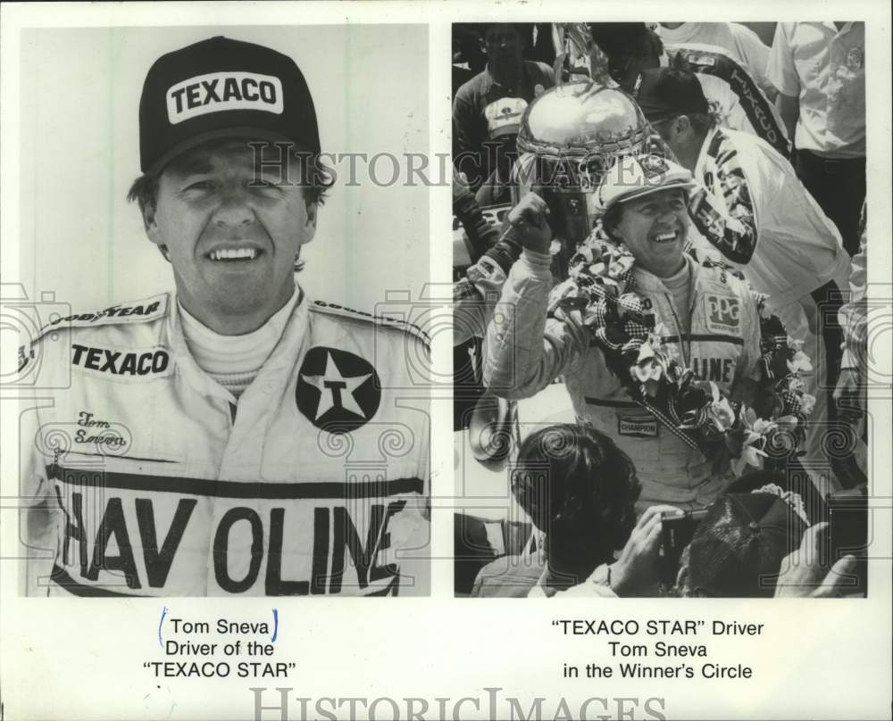1984 Press Photo 'Texaco Star' Driver Tom Sneva In The Winner's Circle- Historic Images