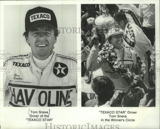 1984 Press Photo 'Texaco Star' Driver Tom Sneva In The Winner's Circle- Historic Images