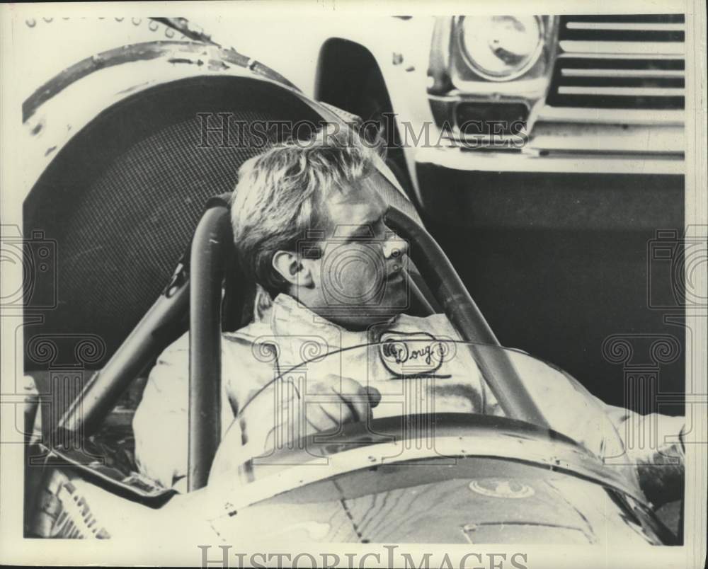 1977 Press Photo Doug Rose in the Green Mamba will compete at Great Lakes track- Historic Images