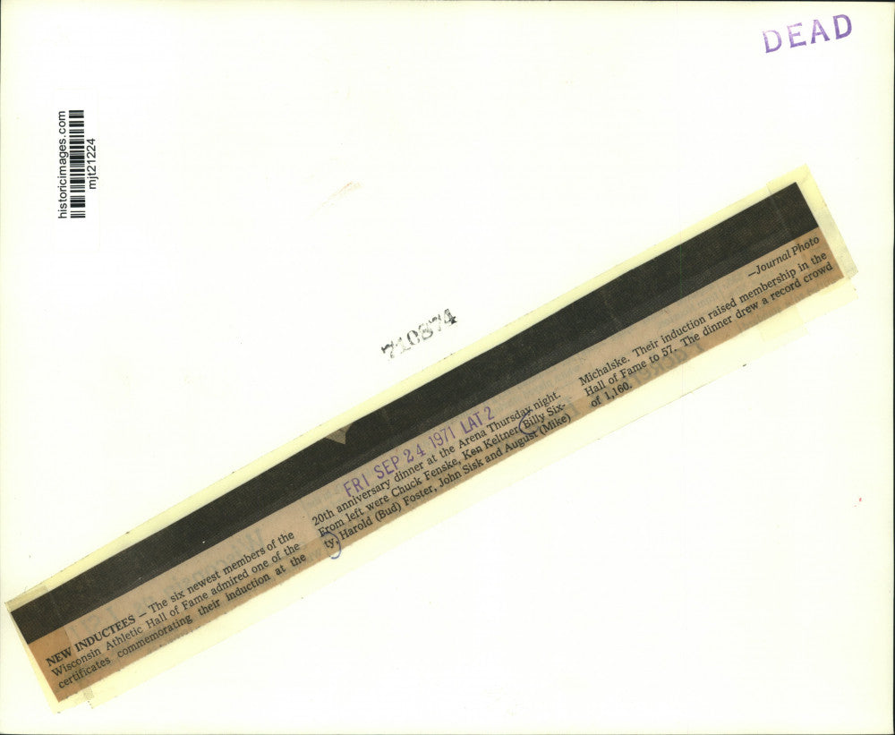 1971 Press Photo Wisconsin Hall of Fame inducted six new members at the arena