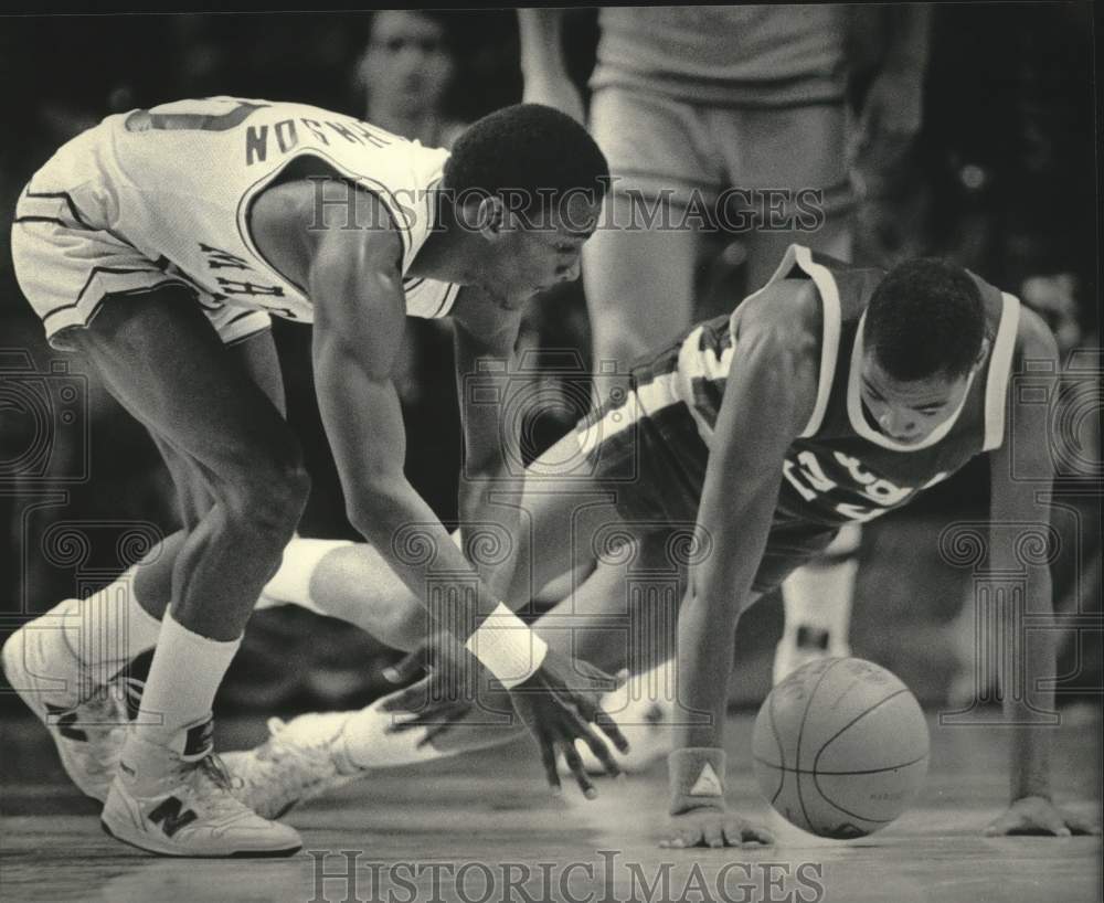 1984 Press Photo Marquette&#39;s Mandy Johnson &amp; Green Bay&#39;s Richard Sims Go To Ball- Historic Images