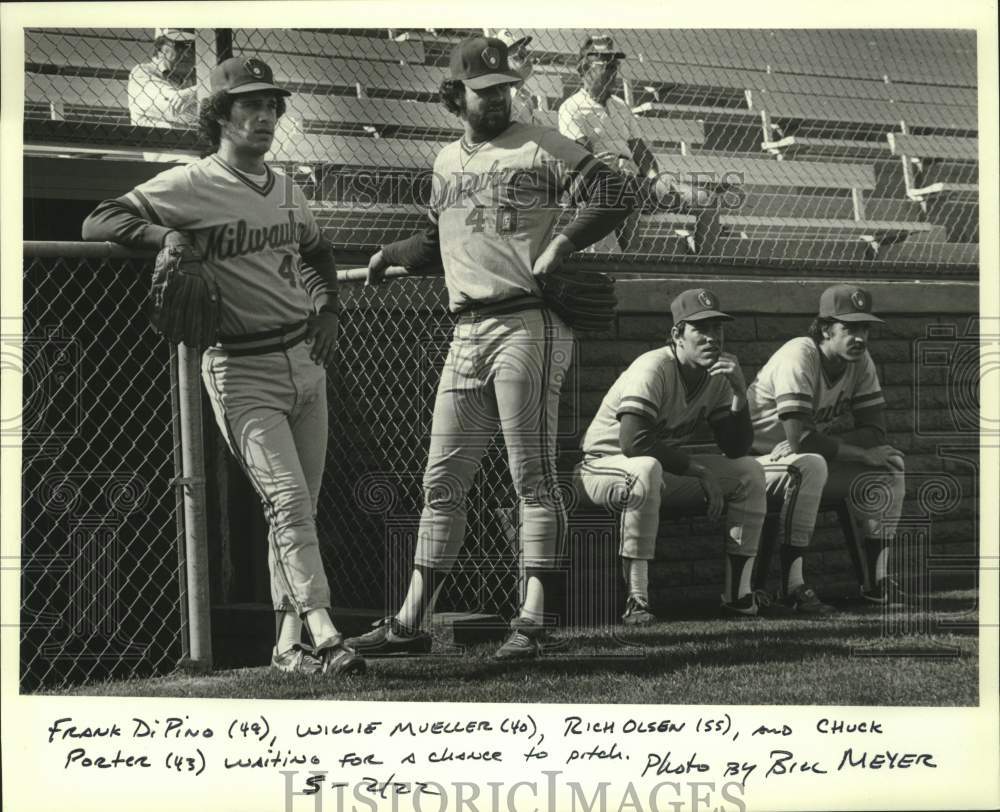 1982 Press Photo Four Milwaukee Brewers' Baseball Pitchers At Spring Training- Historic Images