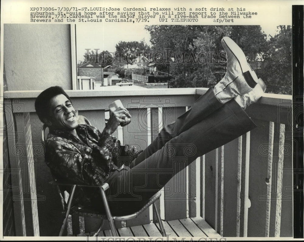 1971 Press Photo JosÃƒÂ© Cardenal Will not report to the Milwaukee Brewers- Historic Images