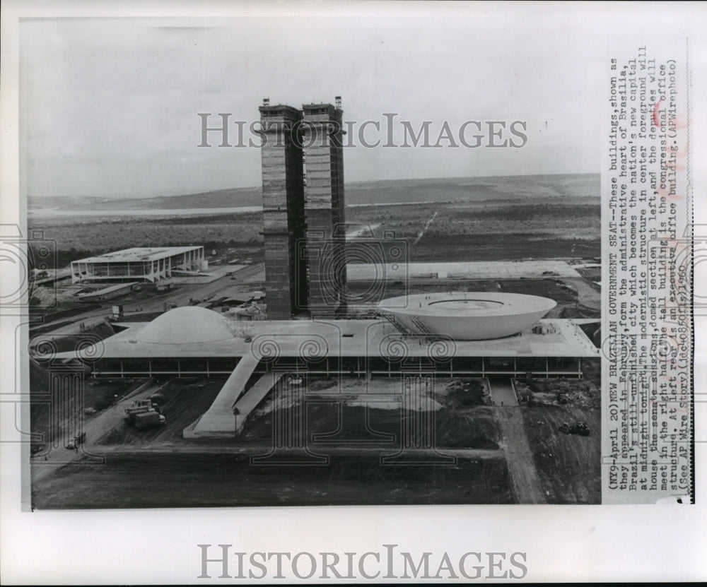 1960 Press Photo Brazilian government seat buildings in Brazil - mjw00158- Historic Images