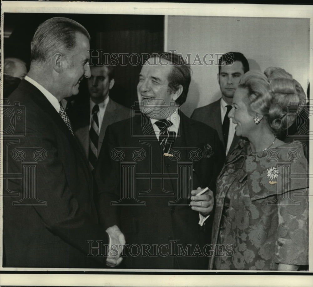 1970 Press Photo VP Spiro Agnew, Cartoonist Al Capp, Martha Mitchell, Washington- Historic Images