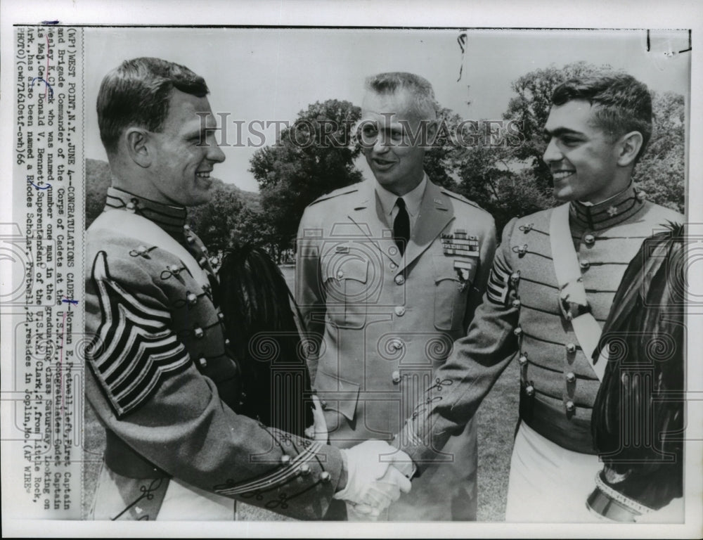 1966 Press Photo West Point Norman Fretwell, Wesley Clark, Donald Bennet- Historic Images