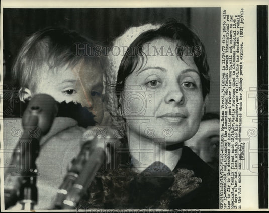 1972 Press Photo Mrs. Doina Vircol & Son, Visit Exiled Vasile Posteuca, Chicago- Historic Images