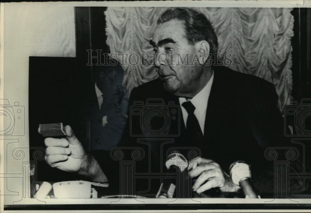 1973 Press Photo Moscow news conference with Leonid Brezhnev - mjw00406- Historic Images