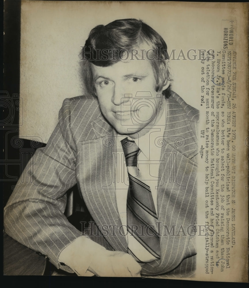 1973 Press Photo John Y. Brown Jr. is Democratic National Committee Treasurer- Historic Images