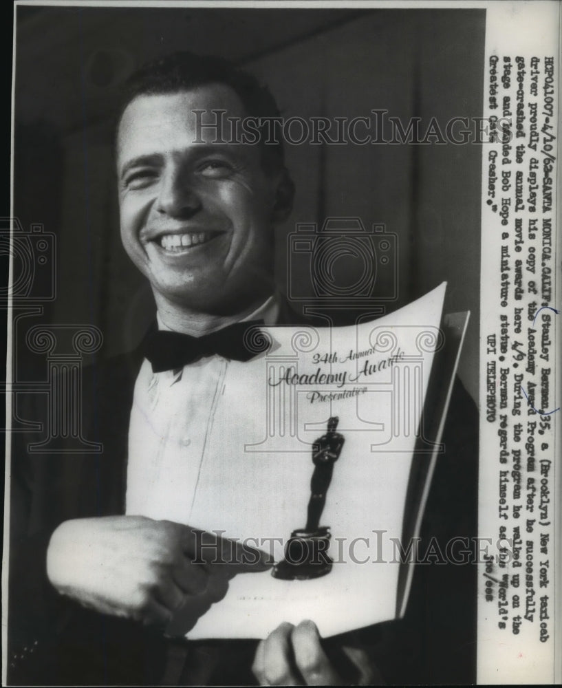 1962 Press Photo Stanley Berman at the Academy Award in Santa Monica - mjw00633- Historic Images