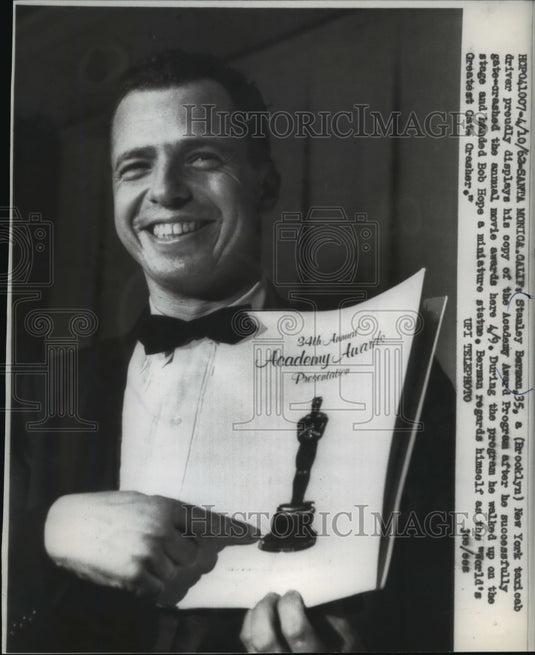 1962 Press Photo Stanley Berman at the Academy Award in Santa Monica - mjw00633- Historic Images