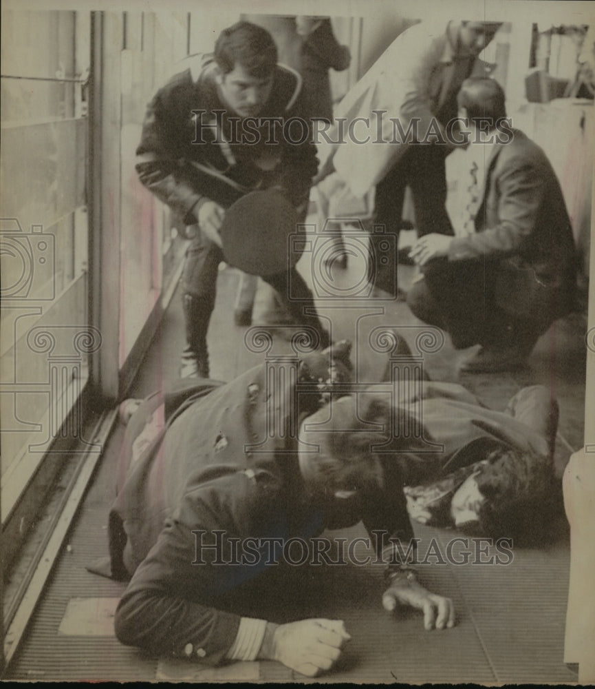 1973 Press Photo Injured persons on airport floor after Arab guerrilla fight- Historic Images