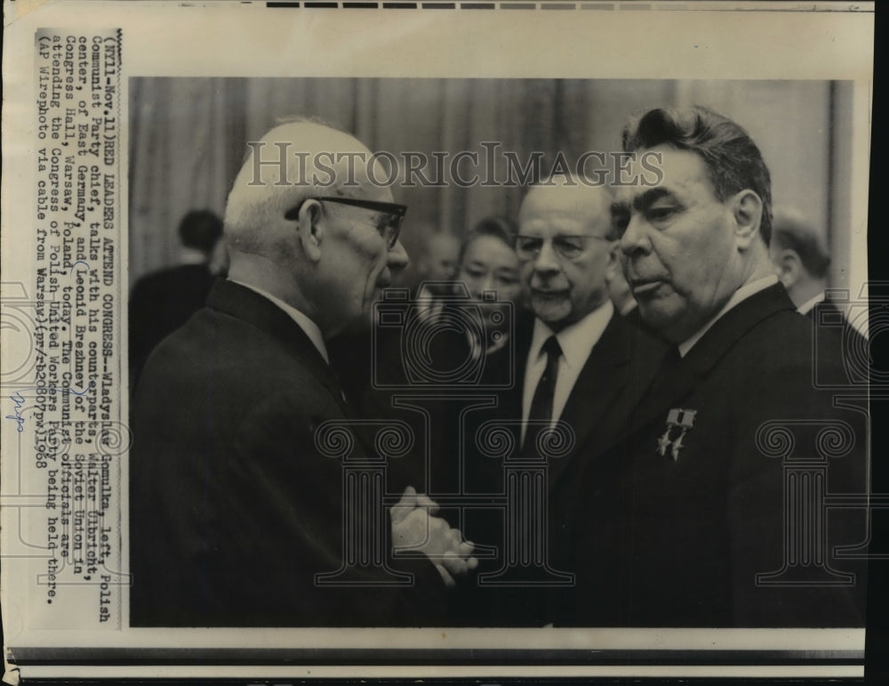 1968 Press Photo Communist Officials attending Congress, Warsaw, Poland- Historic Images