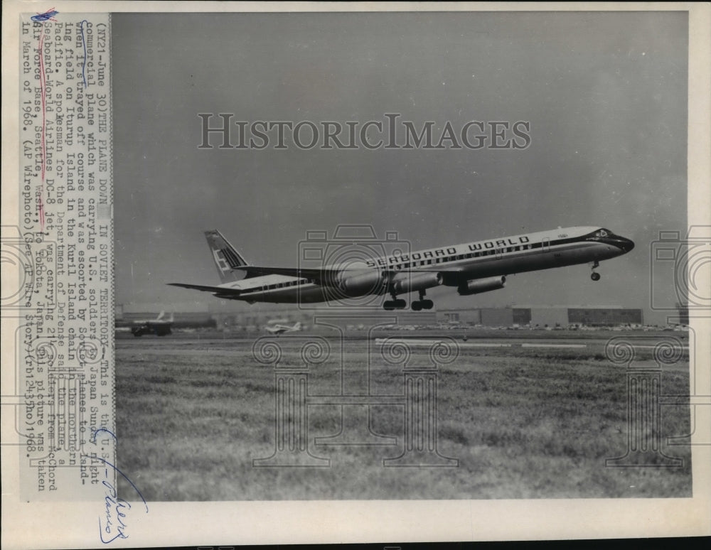 1968 Press Photo US plane carrying US soldiers strays into Soviet airspace.- Historic Images