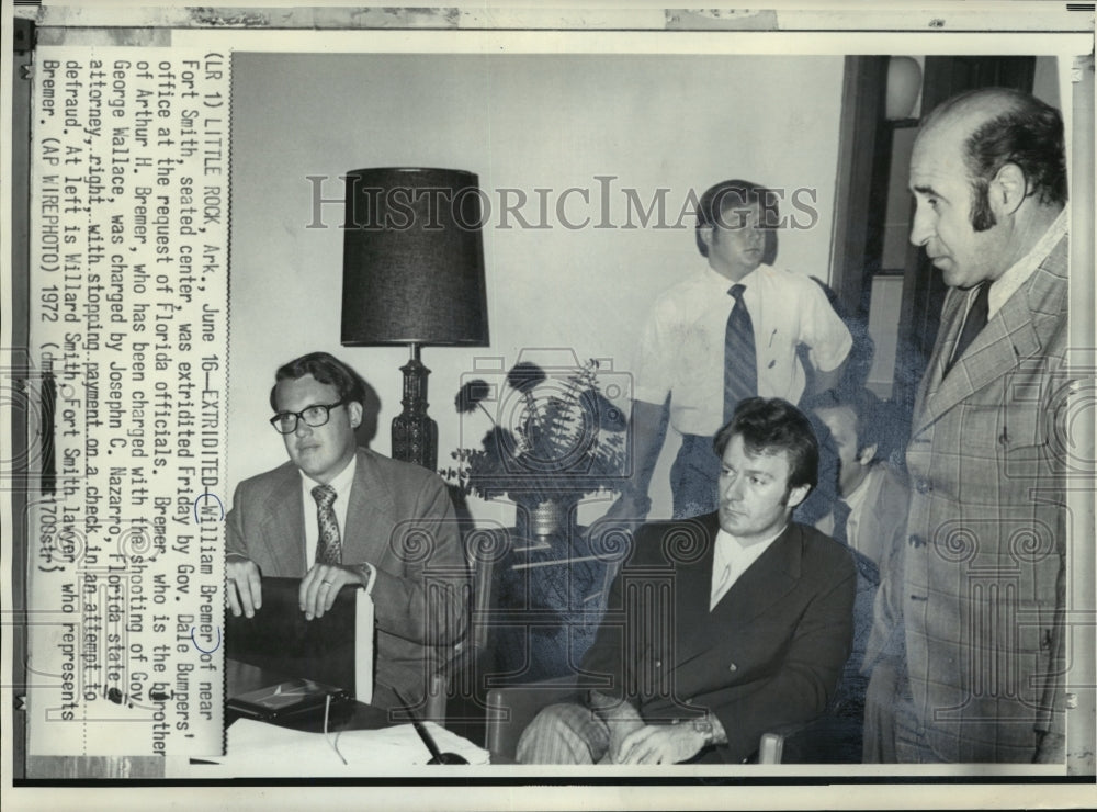 1972 Press Photo William Bremer, Josephn C. Nazarro, and Willard Smith, Arkansas- Historic Images