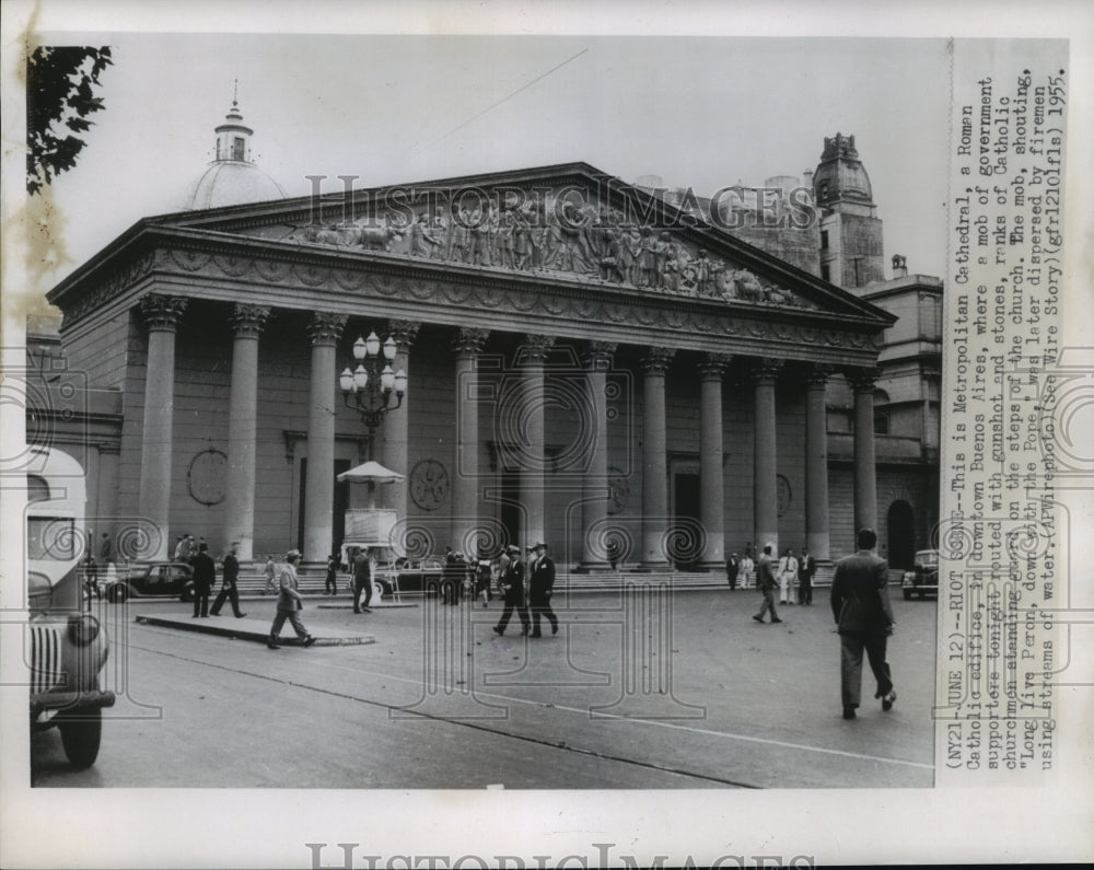 1955 Press Photo Downtown Metropolitan Catholic Cathedral, Buenos Aires, AR- Historic Images