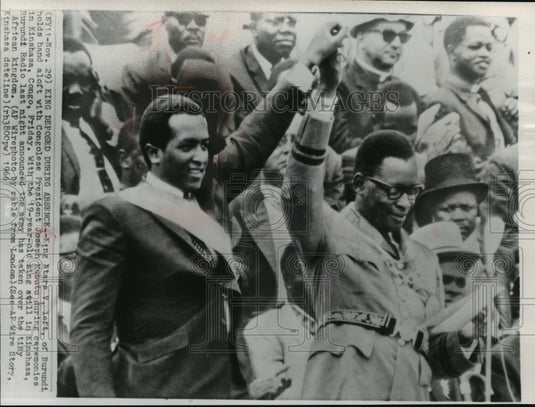 1966 Press Photo King Ntare V of Burundi during ceremonies in Kinshasa, Congo.- Historic Images