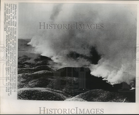 1968 Press Photo Brushfire burns in Blue Mountains near Springwood Australia.- Historic Images