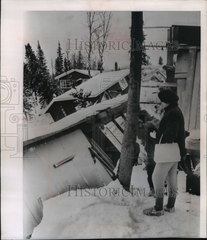 1964 Press Photo 50 homes destroyed by earthquake in Anchorage, Alaska.- Historic Images