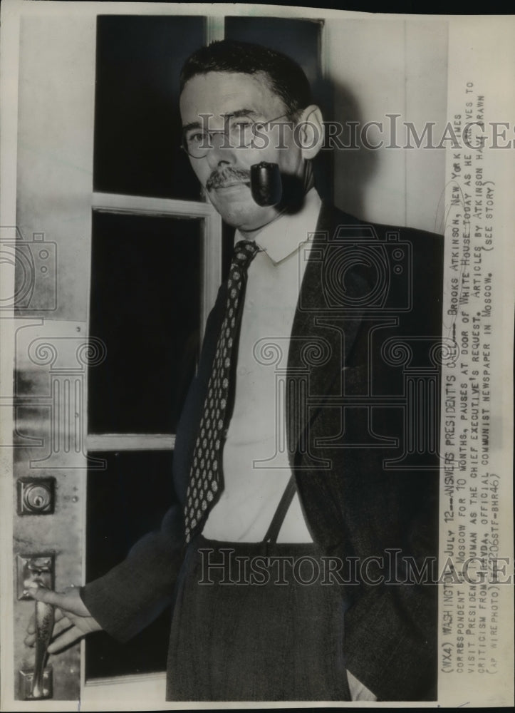 1960 Press Photo New York Times' Brooks Atkinson at White House by request- Historic Images