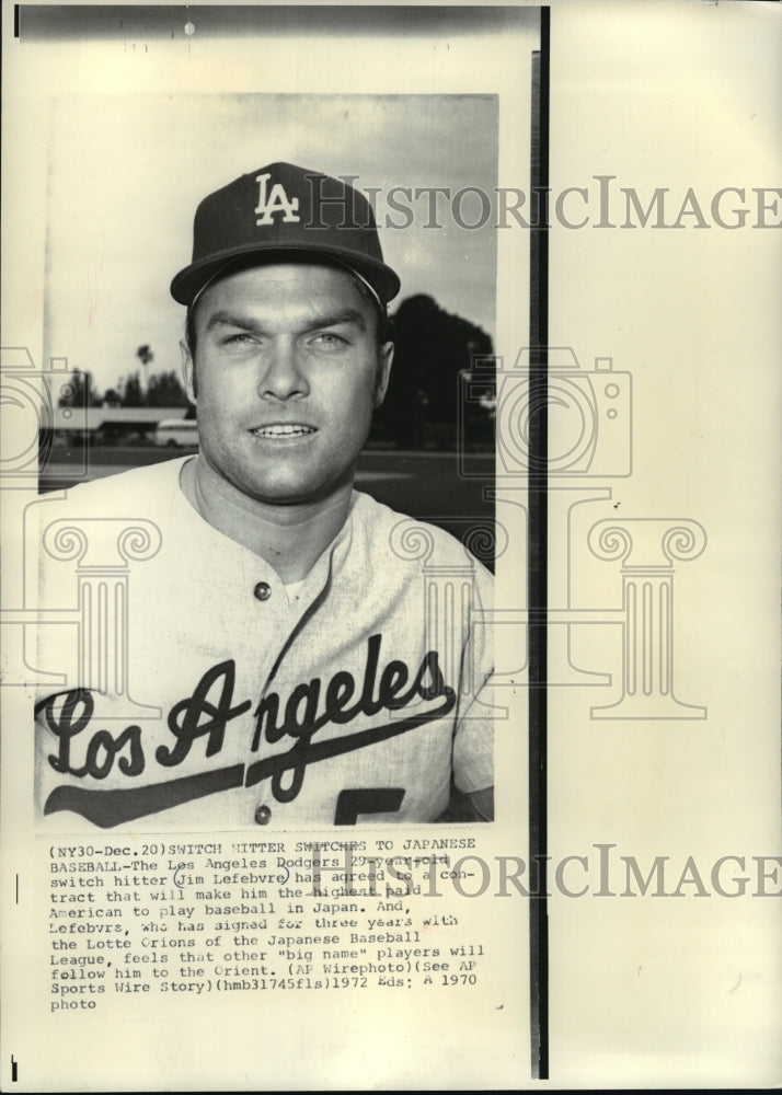 1970 Press Photo Jim Lefebvre of the Los Angeles Dodgers - mjw02333- Historic Images