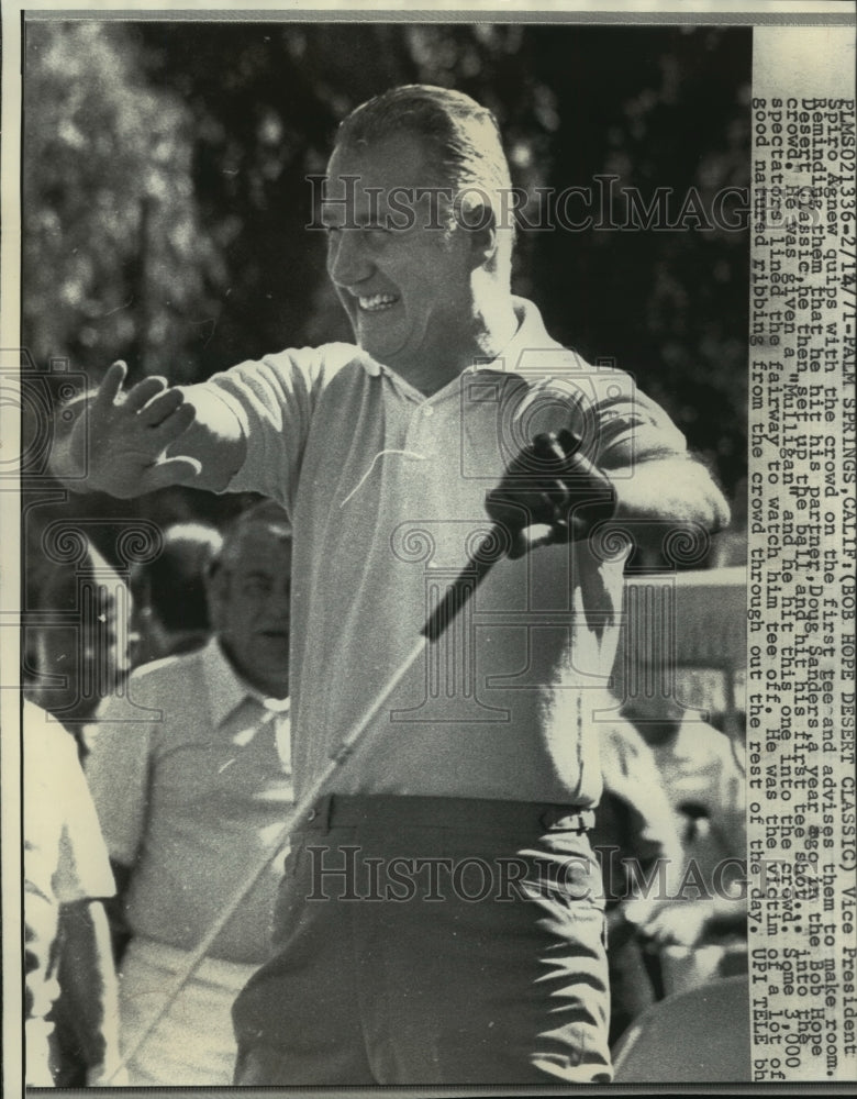 1971 Press Photo Vice President Spiro Agnew playing golf in Palm Springs- Historic Images