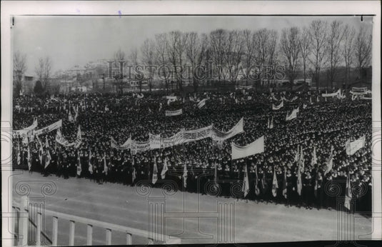 1954 Press Photo crowd of South Korean students protesting election plan- Historic Images